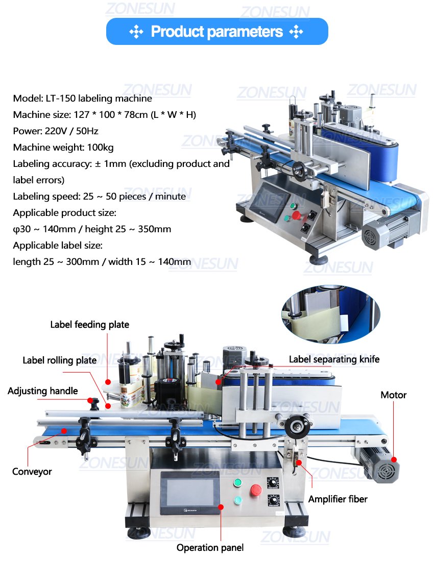 ZONESUN Automatic Round Bottle Labeling Machine-ZONESUN TECHNOLOGY LIMITED