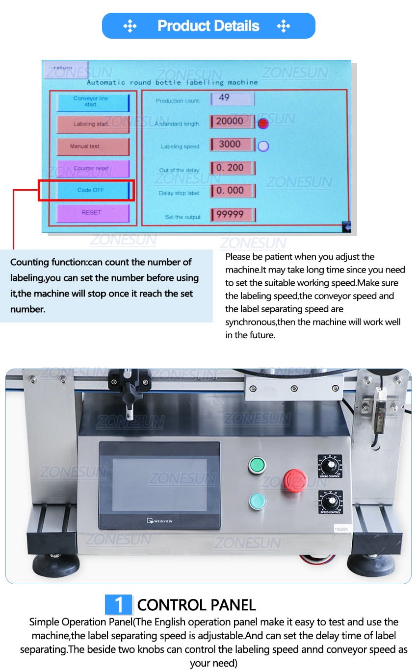 ZONESUN Automatic Round Bottle Labeling Machine-ZONESUN TECHNOLOGY LIMITED