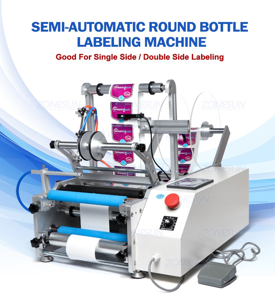 ZONESUN ZS-801 Automatic Round Bottle Labeling Machine-ZONESUN TECHNOLOGY LIMITED