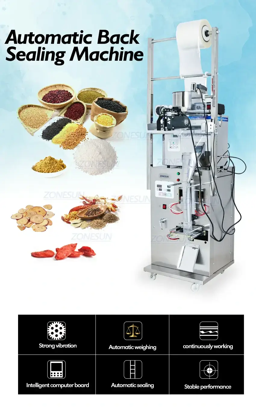 ZONESUN Automatic Powder Filling Back Side Sealing Machine-ZONESUN TECHNOLOGY LIMITED