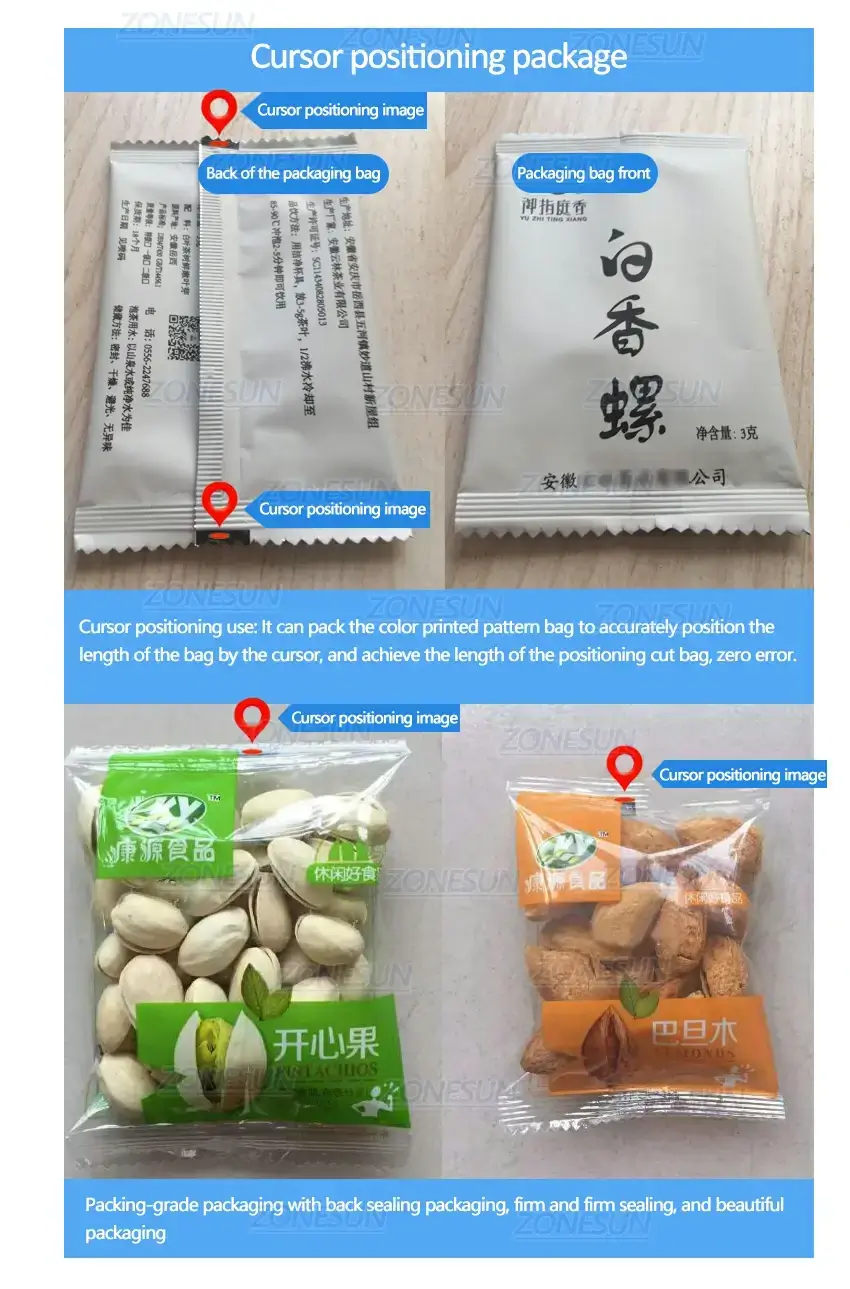 ZONESUN Automatic Powder Filling Back Side Sealing Machine-ZONESUN TECHNOLOGY LIMITED