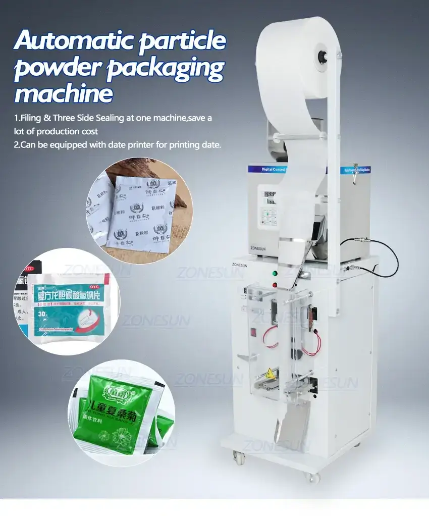 ZONESUN Automatic Powder Filling Three Side Sealing Machine-ZONESUN TECHNOLOGY LIMITED