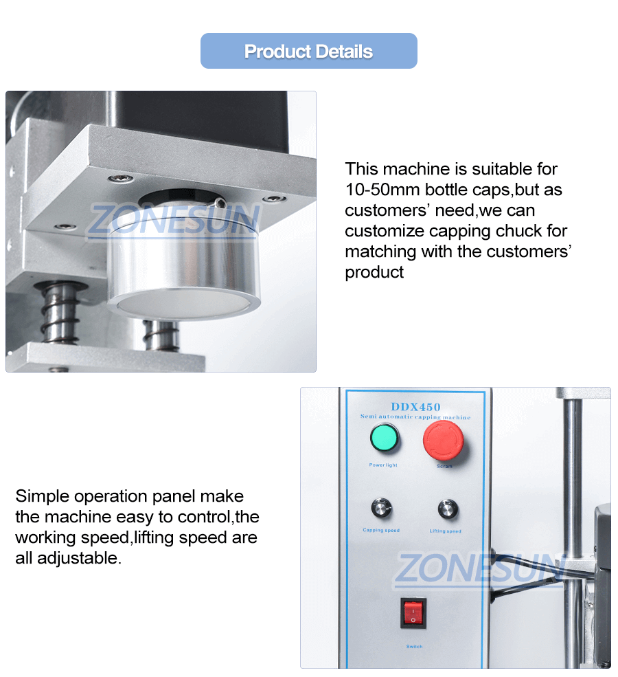 ZONESUN ZS-XG450 Desktop Bottle Capping Machine-ZONESUN TECHNOLOGY LIMITED