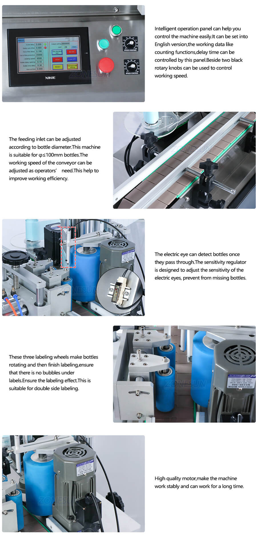 Desktop Round Bottle Labeling Machine-ZONESUN TECHNOLOGY LIMITED