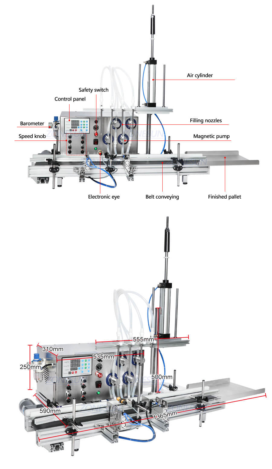 ZONESUN Automatic Desktop Magnetic Pump Diving Filling Machine-ZONESUN TECHNOLOGY LIMITED