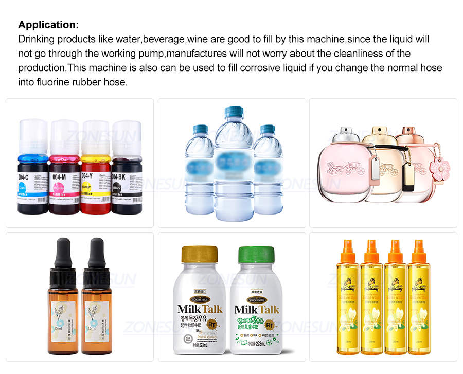 ZONESUN Peristaltic Pump Liquid Filling Machine For Water Drinks Milk-ZONESUN TECHNOLOGY LIMITED