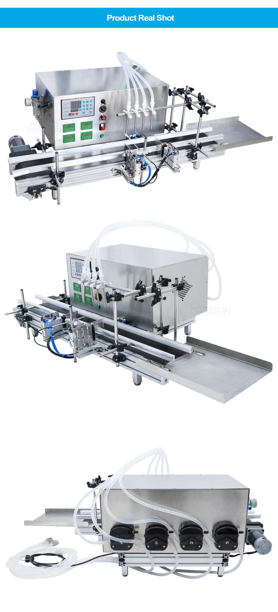 ZONESUN Peristaltic Pump Liquid Filling Machine For Water Drinks Milk-ZONESUN TECHNOLOGY LIMITED