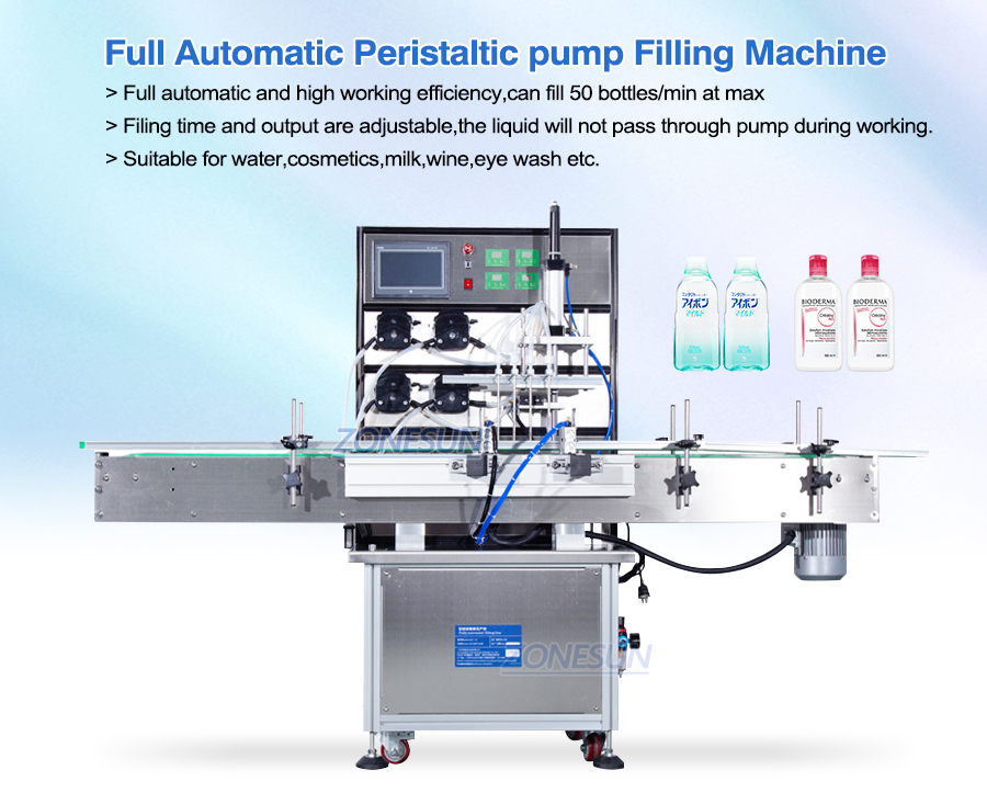 ZONESUN Automatic 4 Head Peristaltic Pump Filling Machine-ZONESUN TECHNOLOGY LIMITED