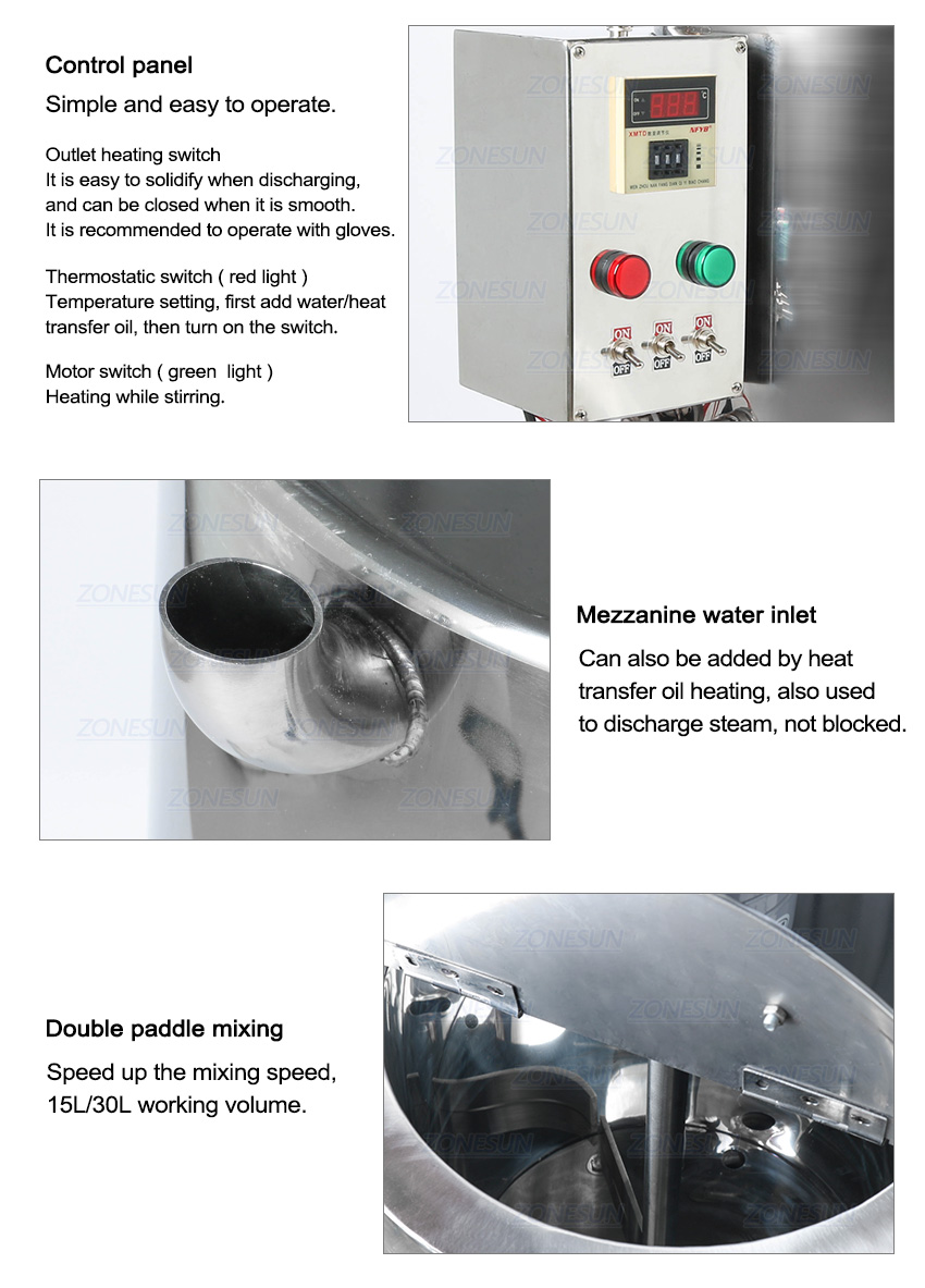 ZONESUN Heating Stirring Lipstick Filling Machine-ZONESUN TECHNOLOGY LIMITED