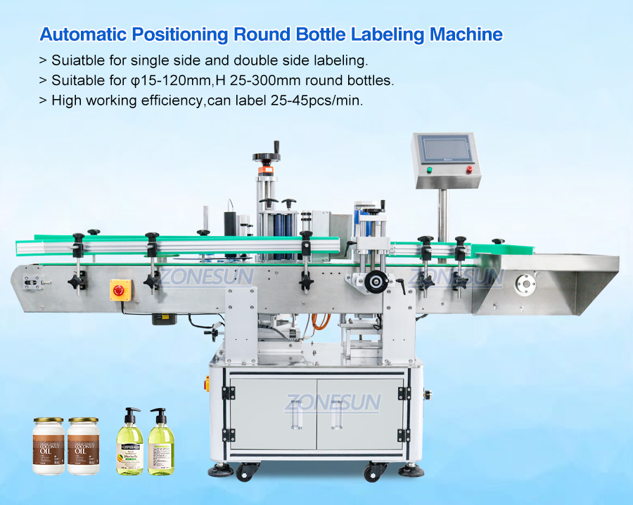 Automatic Round Bottle Labeling Machine-ZONESUN TECHNOLOGY LIMITED