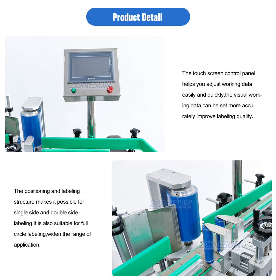Automatic Round Bottle Labeling Machine-ZONESUN TECHNOLOGY LIMITED