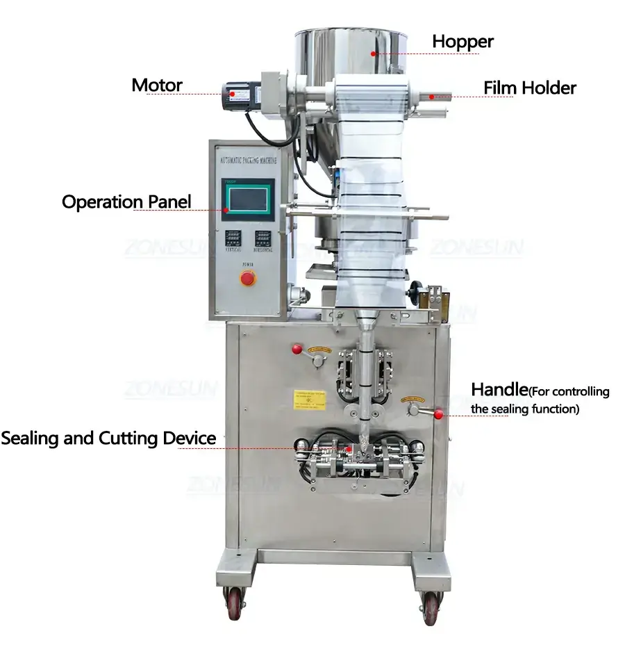 Granule Filling Sealing Machine-ZONESUN TECHNOLOGY LIMITED