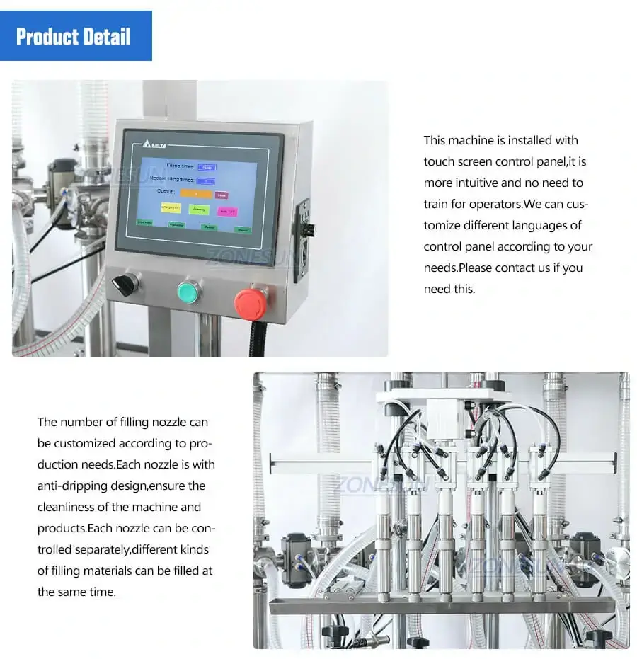 ZONESUN ZS-YT6T-6P Automatic Pneumatic Paste Filling Machine-ZONESUN TECHNOLOGY LIMITED