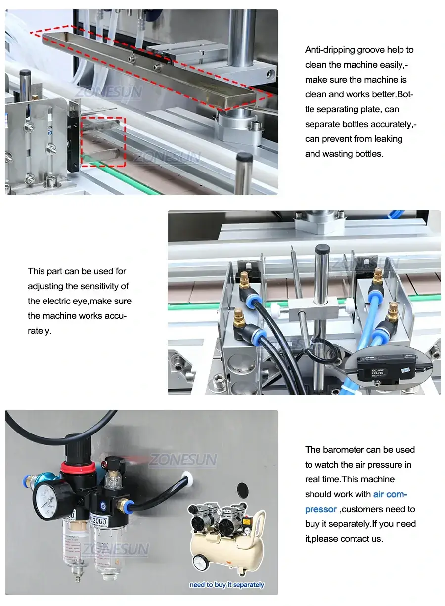 4-head Vertical Magnetic Pump Filling Machine-ZONESUN TECHNOLOGY LIMITED