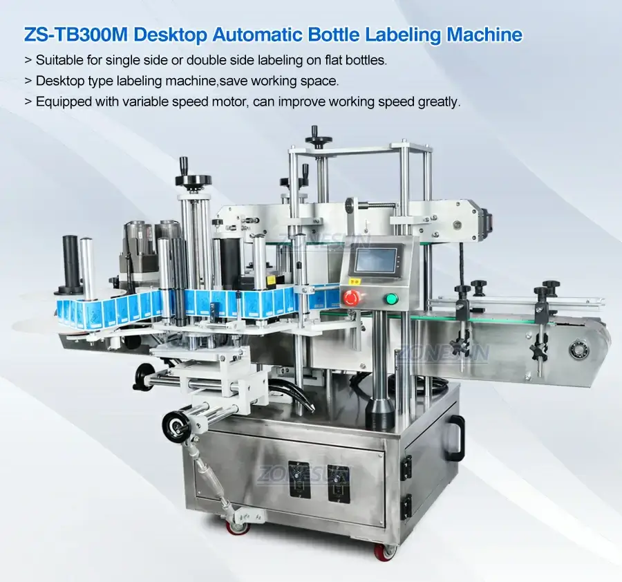 ZONESUN ZS-TB300M Automatic Flat Bottle Double Sided Labeling Machine-ZONESUN TECHNOLOGY LIMITED