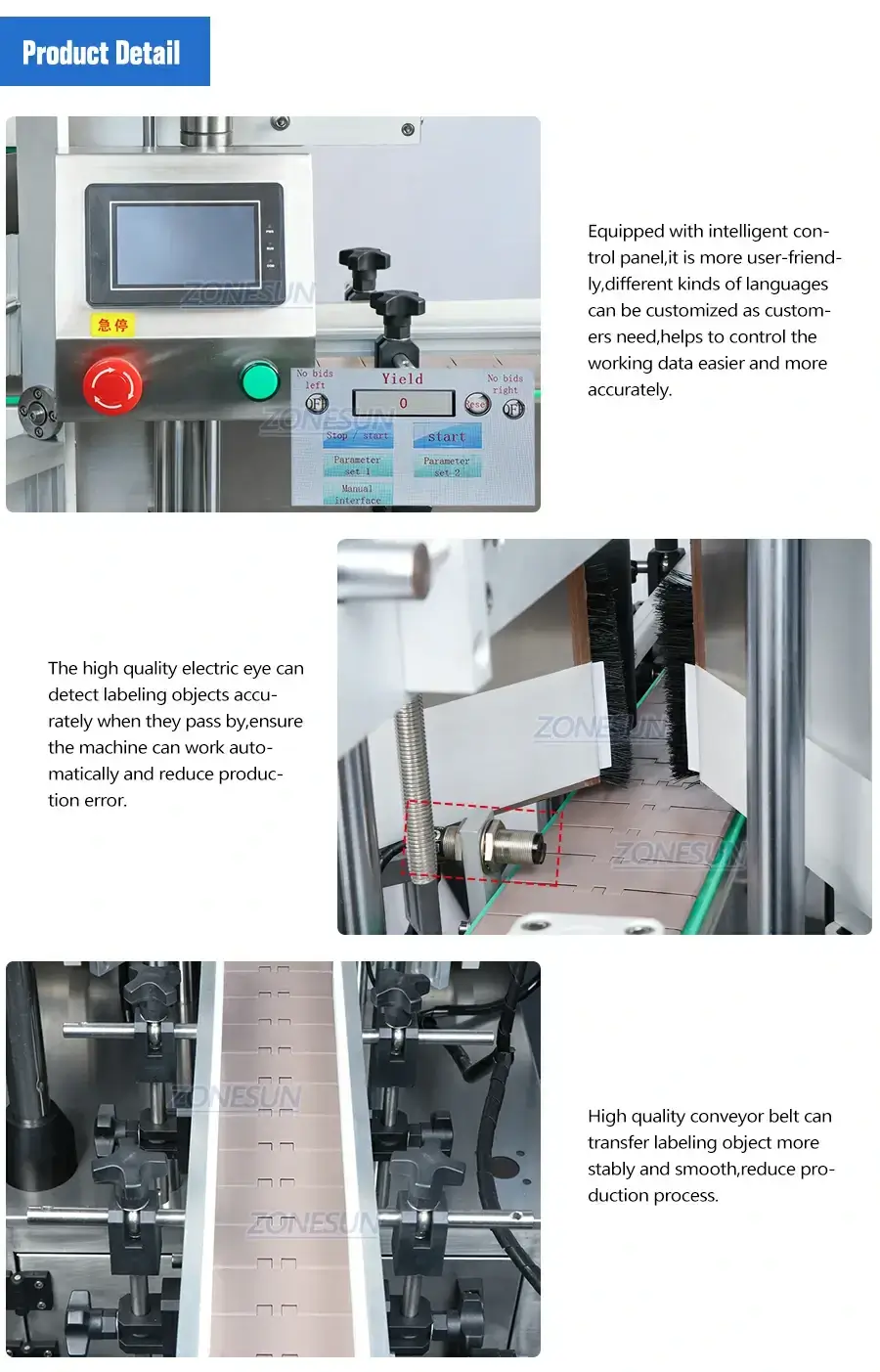 ZONESUN ZS-TB300M Automatic Flat Bottle Double Sided Labeling Machine-ZONESUN TECHNOLOGY LIMITED