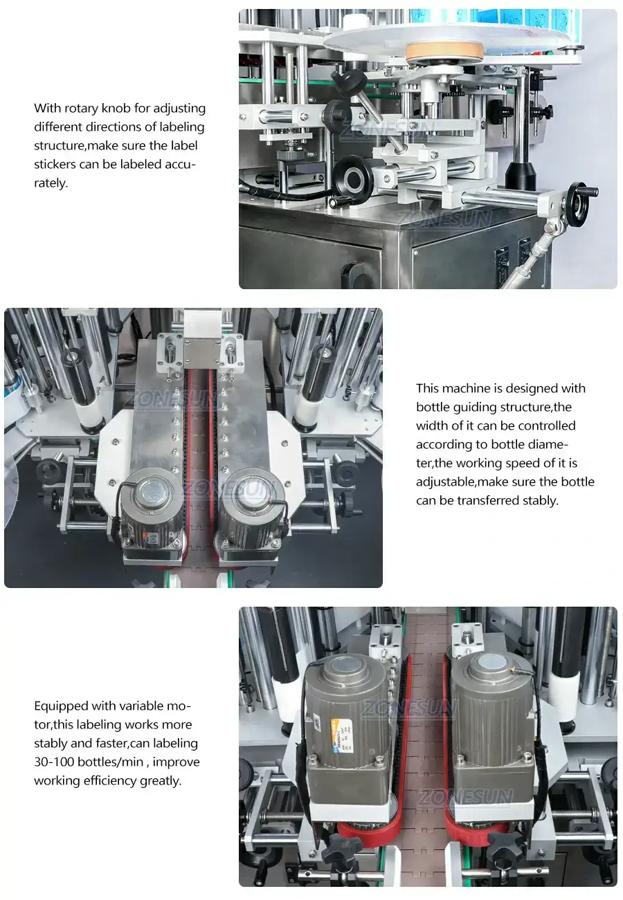 ZONESUN ZS-TB300M Automatic Flat Bottle Double Sided Labeling Machine-ZONESUN TECHNOLOGY LIMITED