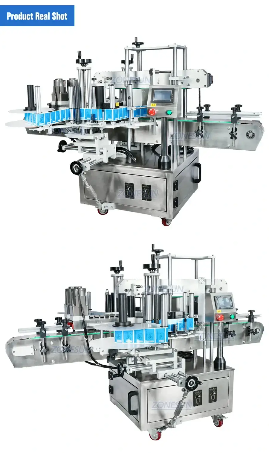 ZONESUN ZS-TB300M Automatic Flat Bottle Double Sided Labeling Machine-ZONESUN TECHNOLOGY LIMITED