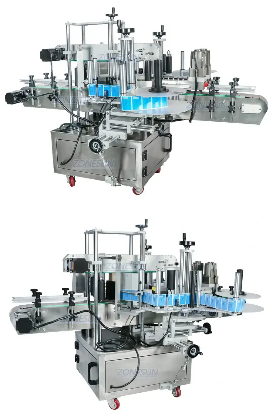 ZONESUN ZS-TB300M Automatic Flat Bottle Double Sided Labeling Machine-ZONESUN TECHNOLOGY LIMITED