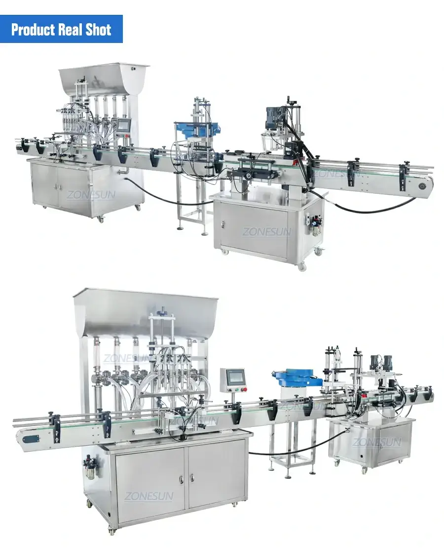 Automatic 6-head Filling And Capping Machine With Cap Vibratory Feeder-ZONESUN TECHNOLOGY LIMITED