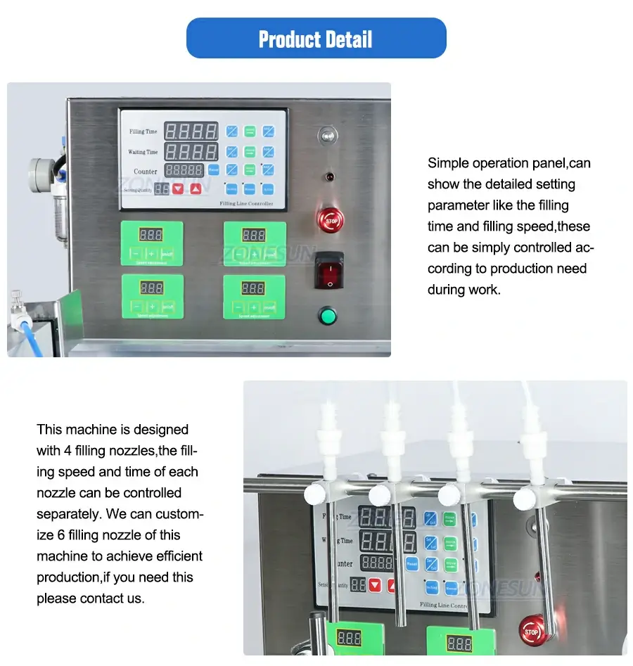 Diaphragm Pump Liquid Filling Machine With Chain Conveyor Belt-ZONESUN TECHNOLOGY LIMITED
