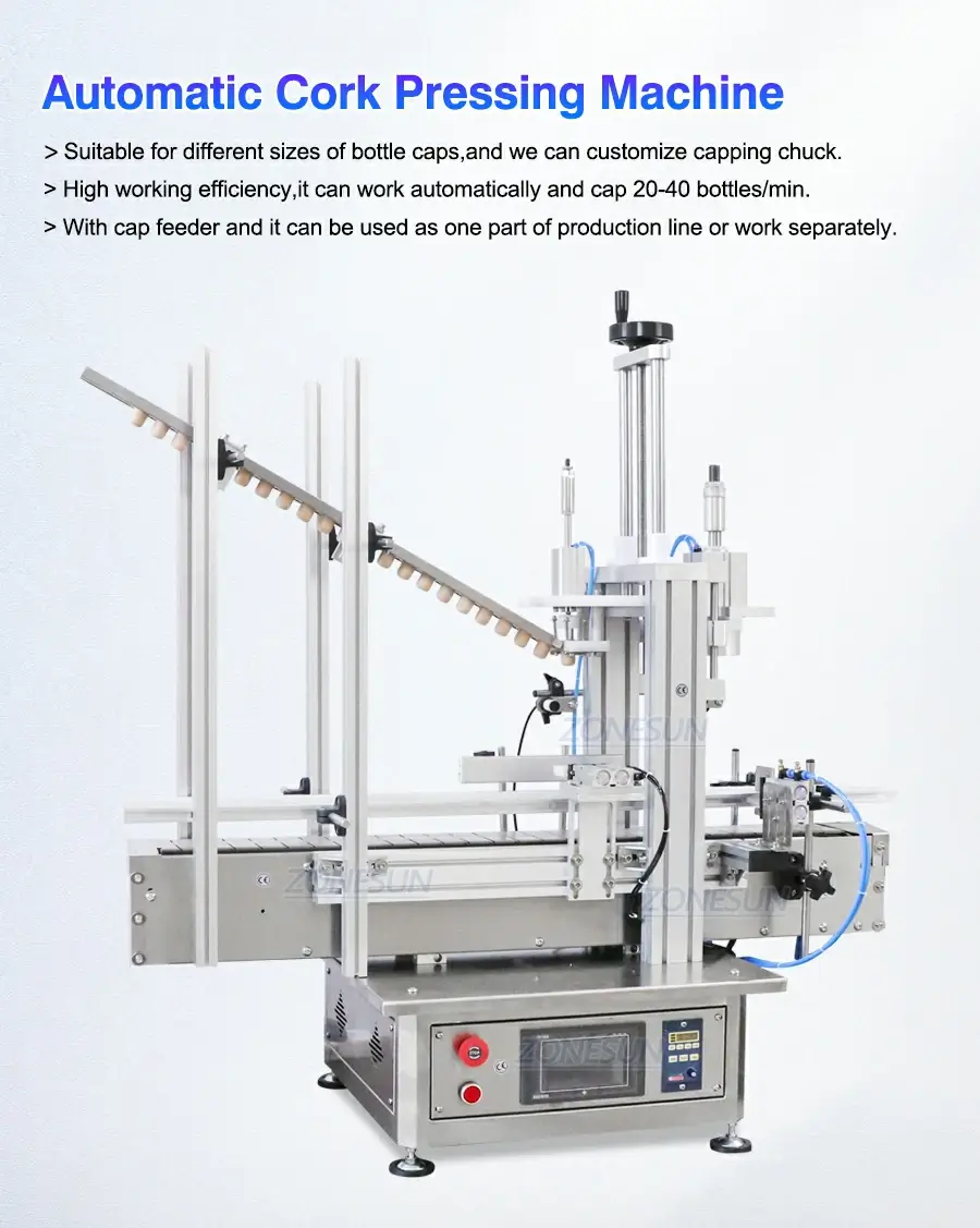 Automatic Cork Capping Crimping Pressing Machine-ZONESUN TECHNOLOGY LIMITED