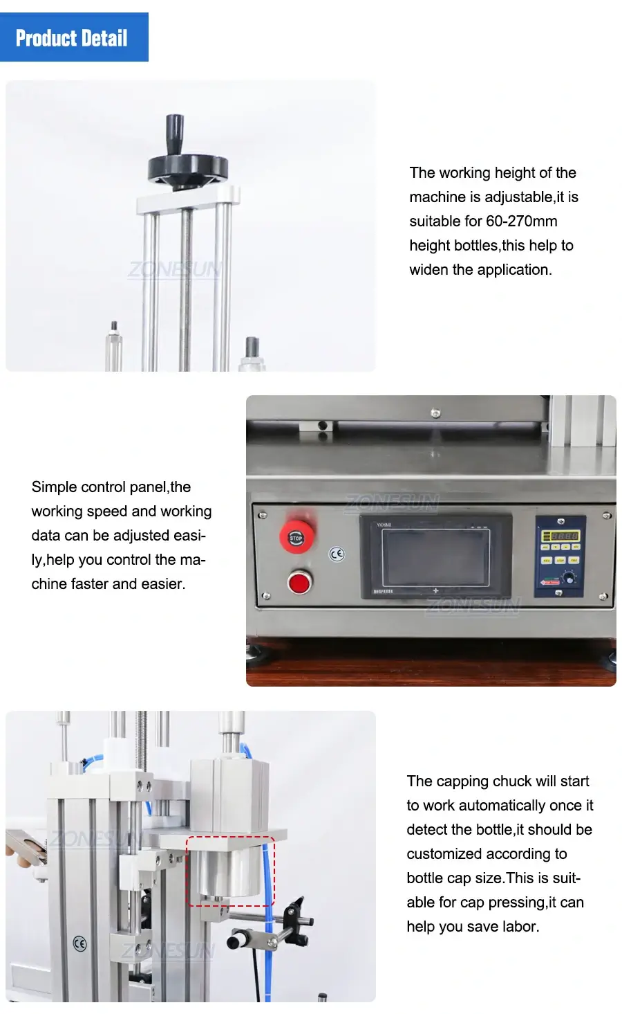 Automatic Cork Capping Crimping Pressing Machine-ZONESUN TECHNOLOGY LIMITED
