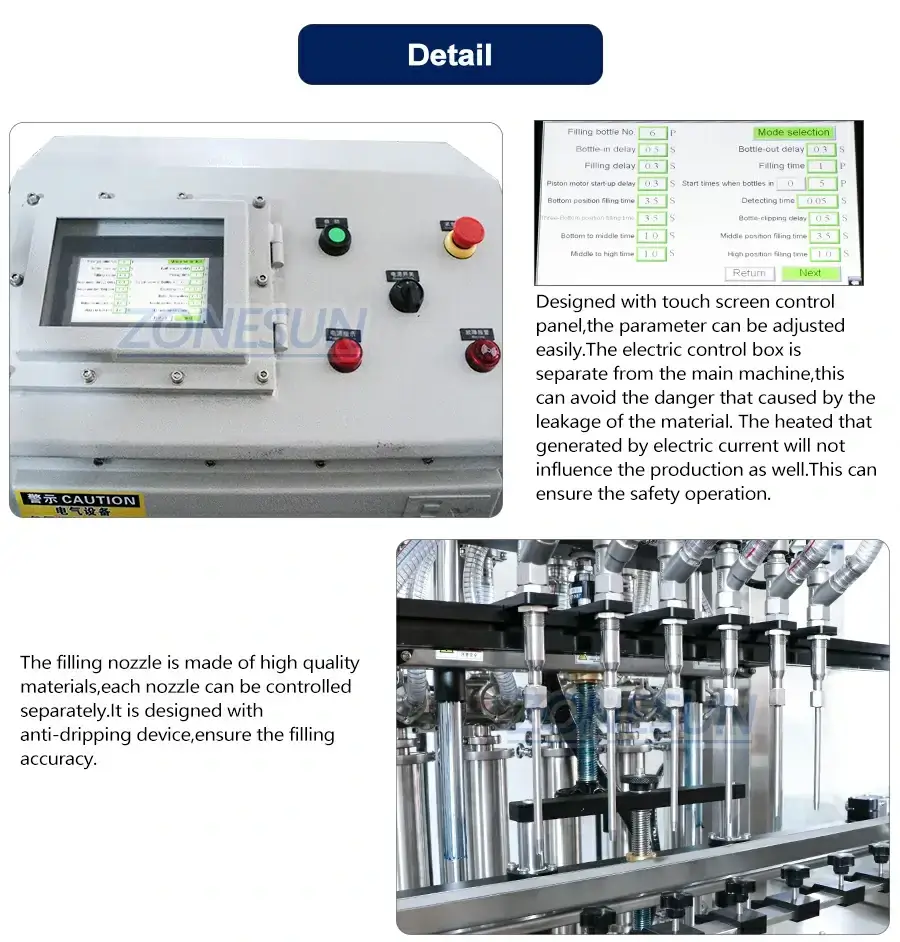 Automatic Six-head Explosion-proof Servo Filling Machine-ZONESUN TECHNOLOGY LIMITED
