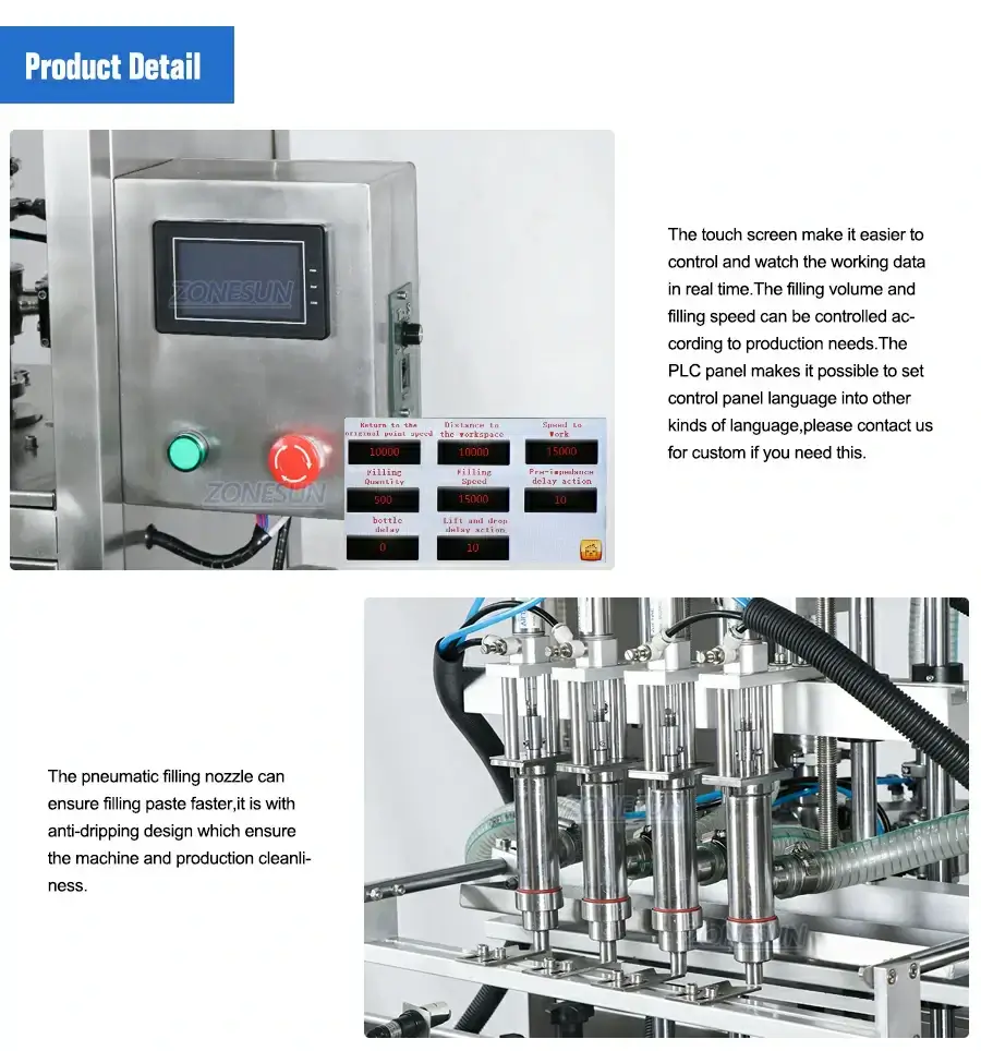 ZONESUN ZS-SV4GB Automatic Paste Servo Filling Machinery-ZONESUN TECHNOLOGY LIMITED