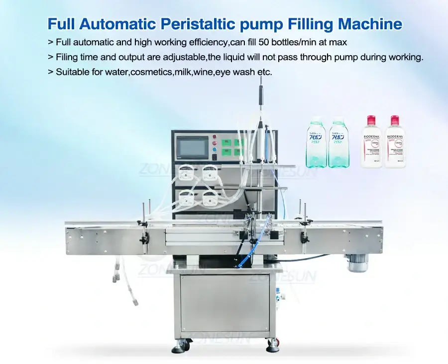 4-head Peristaltic Pump Filling Machine-ZONESUN TECHNOLOGY LIMITED