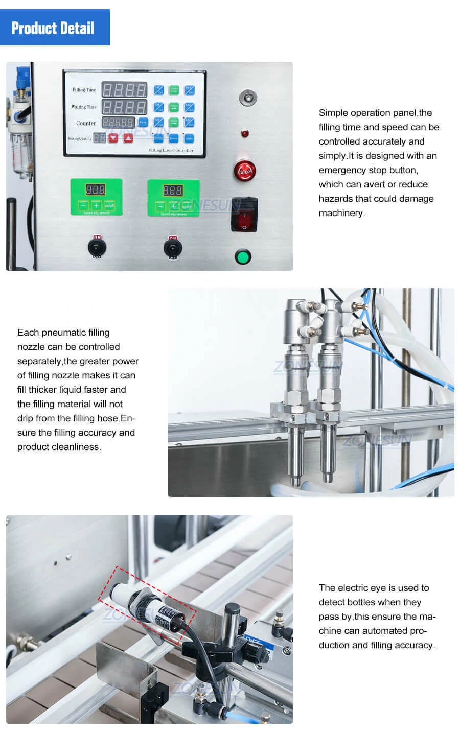 20L Diaphragm Pump Filling Machine-ZONESUN TECHNOLOGY LIMITED