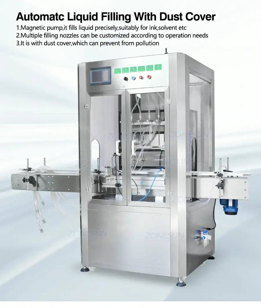 Magnetic Pump Filling Machine With Dust Cover-ZONESUN TECHNOLOGY LIMITED