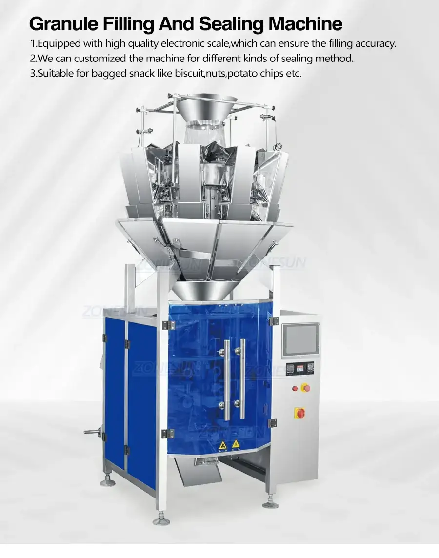 10 Heads Weighing Packaging Machine-ZONESUN TECHNOLOGY LIMITED