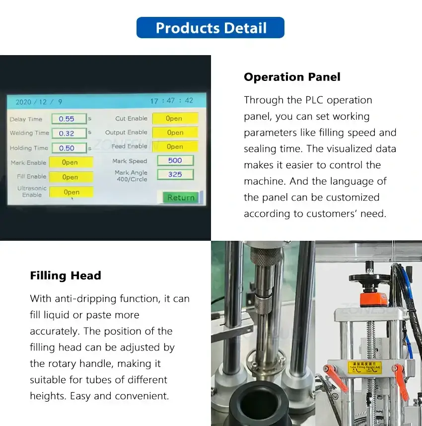 Ointment Tube Filling And Sealing Machine-ZONESUN TECHNOLOGY LIMITED
