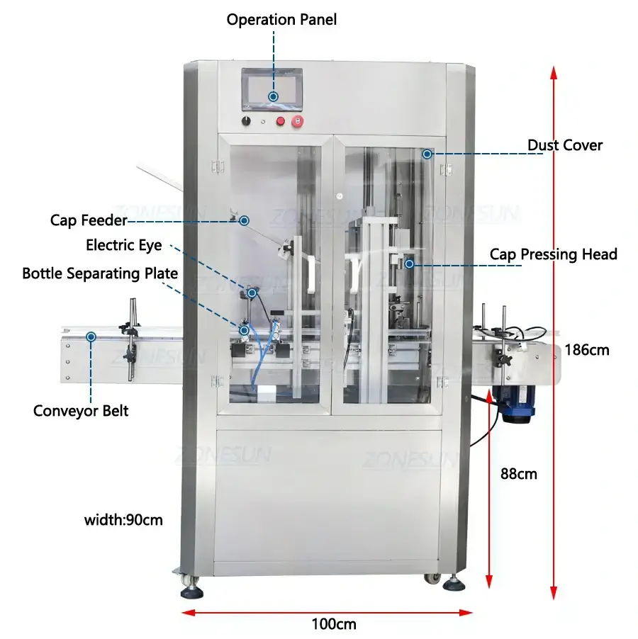 Automatic Capping Machine With Dust Cover-ZONESUN TECHNOLOGY LIMITED