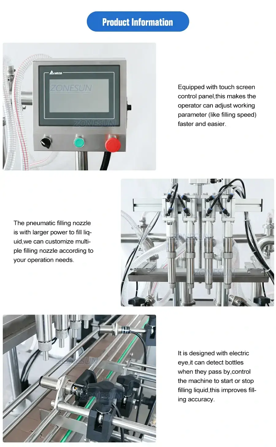 4 Head Liquid Filling Machine-ZONESUN TECHNOLOGY LIMITED