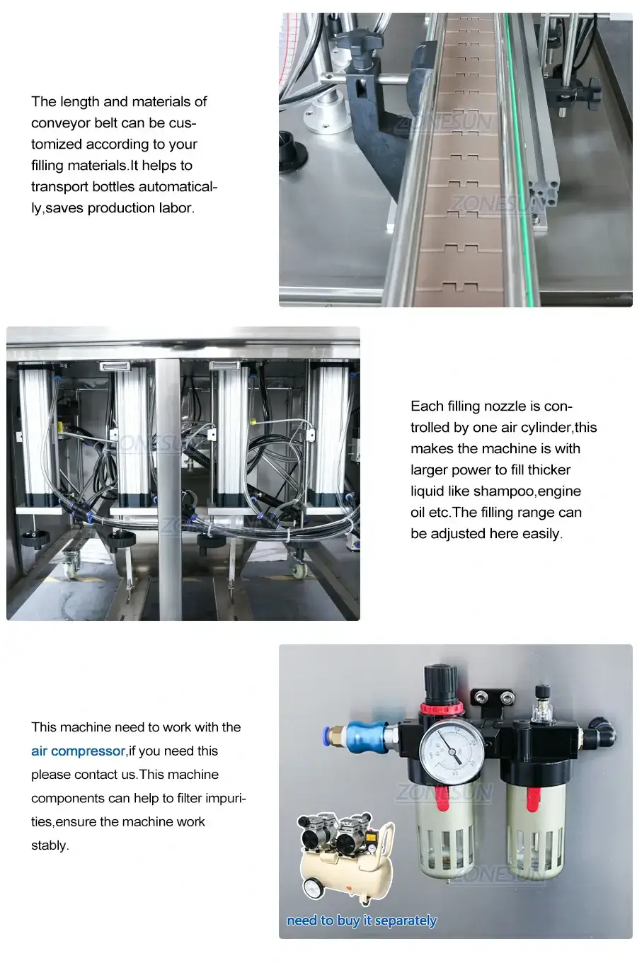 4 Head Liquid Filling Machine-ZONESUN TECHNOLOGY LIMITED