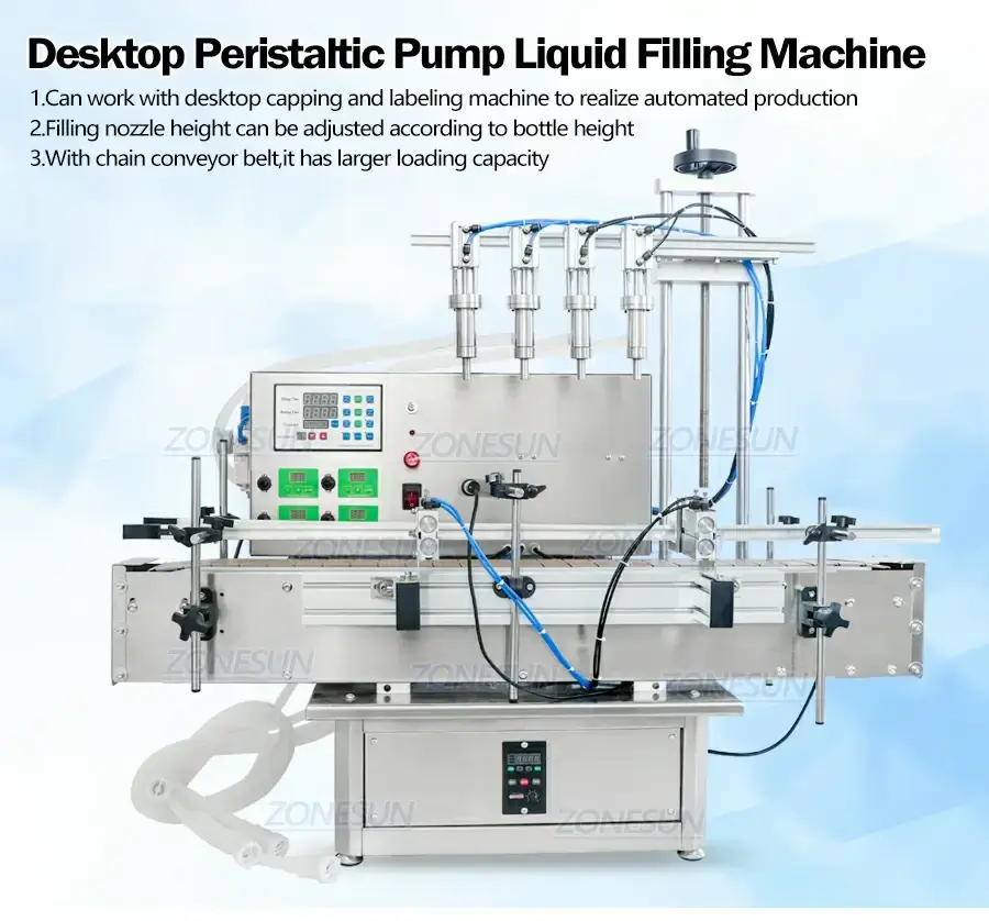 Desktop Peristaltic Pump Filling Machine-ZONESUN TECHNOLOGY LIMITED