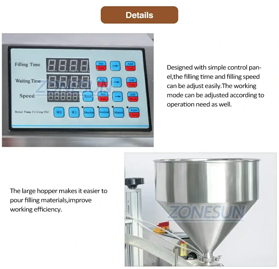 Rotor Pump Paste Filling Machine-ZONESUN TECHNOLOGY LIMITED