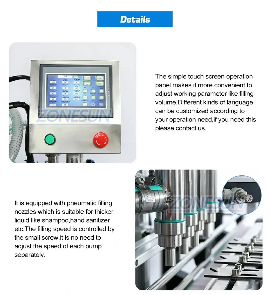 4 Heads Liquid Filling Machine-ZONESUN TECHNOLOGY LIMITED