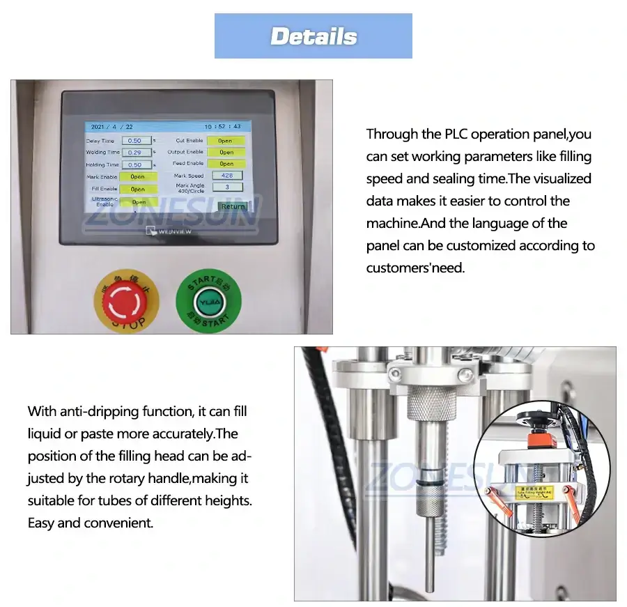 Ointment Tube Filling Sealing Machine-ZONESUN TECHNOLOGY LIMITED