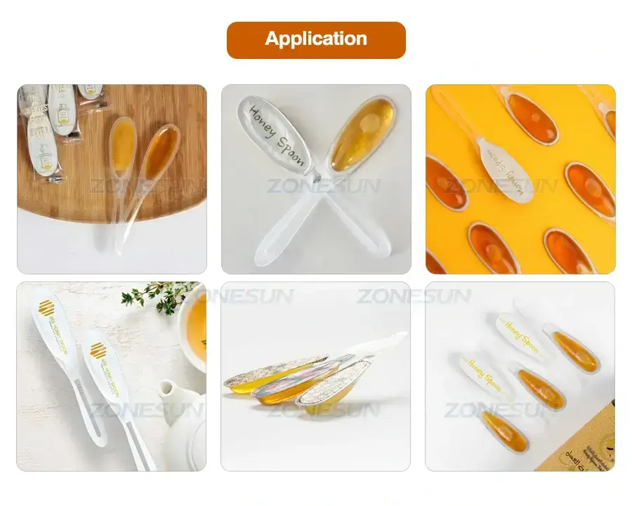 Honey Spoon Filling Sealing Machine-ZONESUN TECHNOLOGY LIMITED