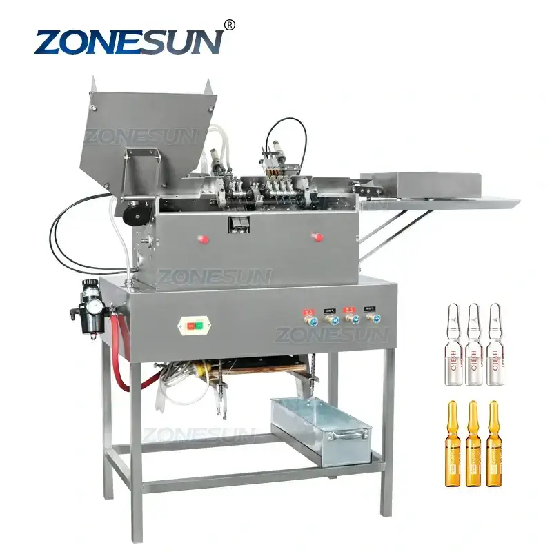 ZONESUN ZS-FSABS Автоматична машина за запечатване с двойна глава 2 мл течно инжекционно стъкло за пълнене на ампули