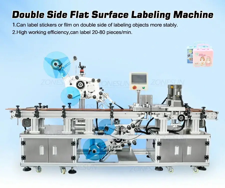 Top Bottom Flat Labeling Machine-ZONESUN TECHNOLOGY LIMITED