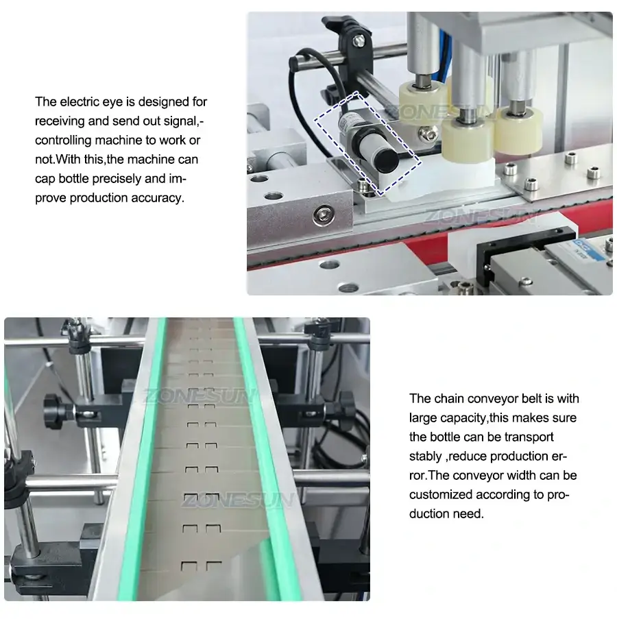 Capping Machine With Cap Vibratory Feeder-ZONESUN TECHNOLOGY LIMITED