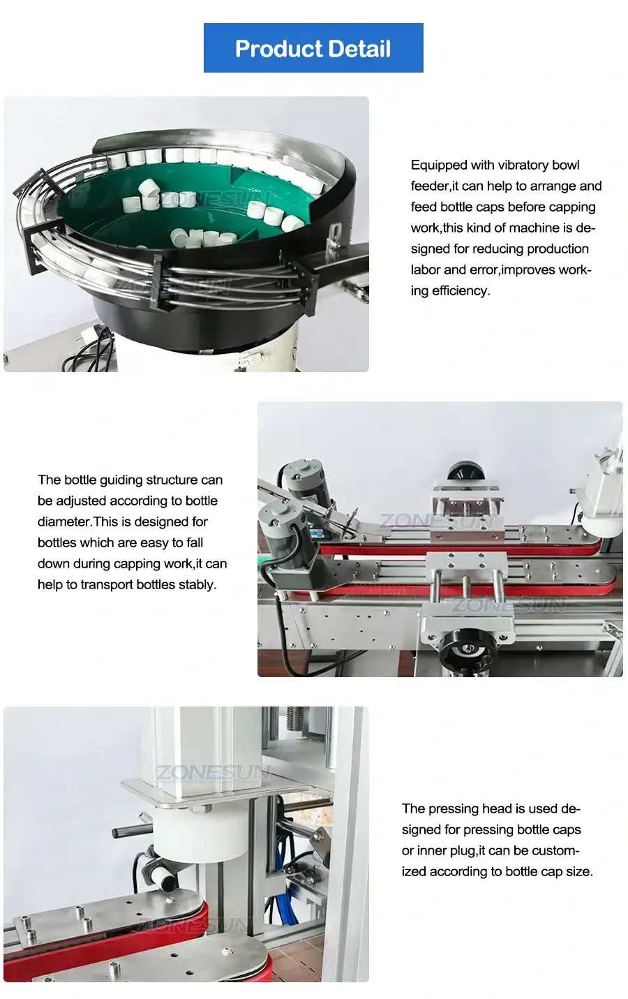 Capping Machine With Vibratory Bowl-ZONESUN TECHNOLOGY LIMITED
