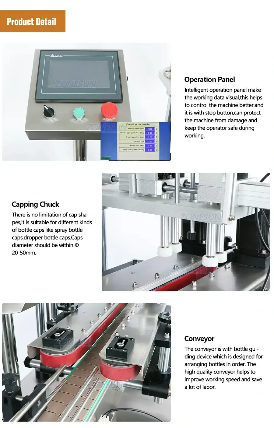ZONESUN Full Automatic Bottle Capping Machine-ZONESUN TECHNOLOGY LIMITED
