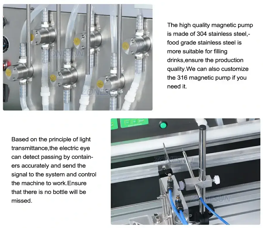 6 Diving Nozzles Magnetic Pump Filling Machine-ZONESUN TECHNOLOGY LIMITED