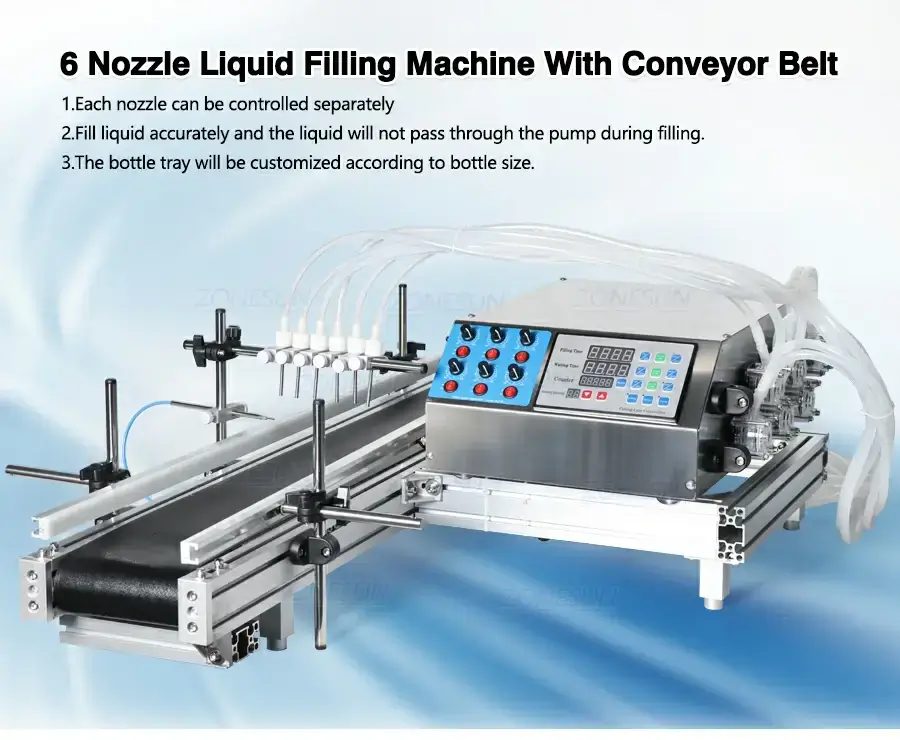 6 Head Ampoule Bottle Filling Machine-ZONESUN TECHNOLOGY LIMITED