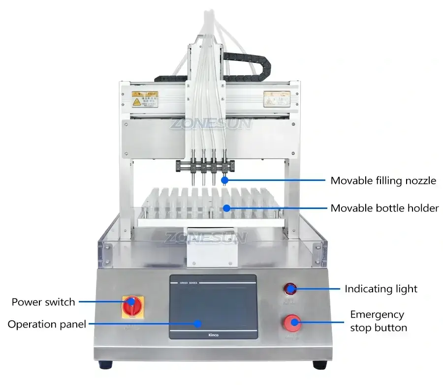 4 Heads Filling Machine-ZONESUN TECHNOLOGY LIMITED